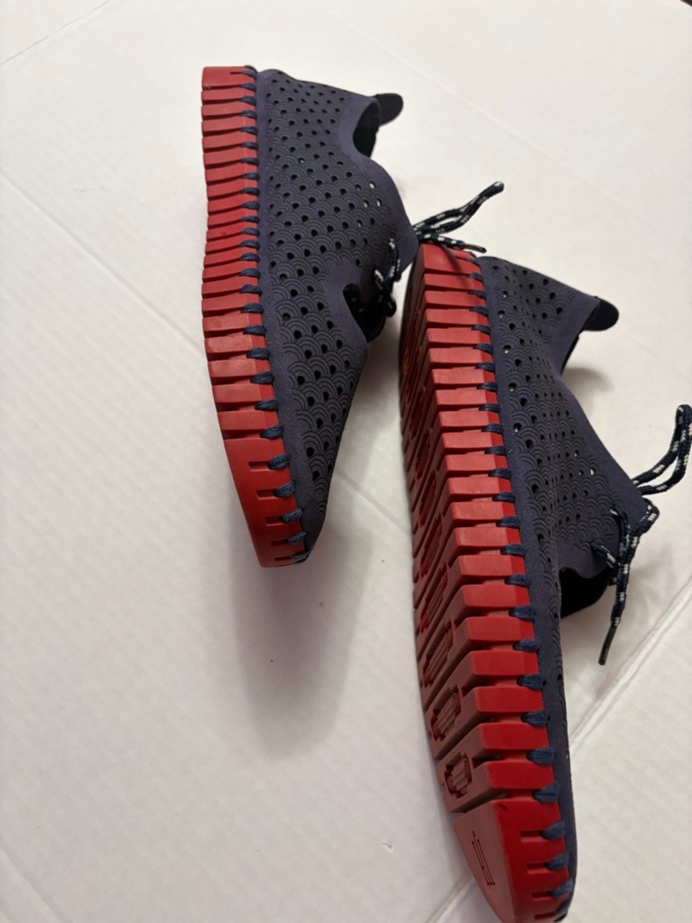 Ilse Jacobsen Tulip Tie Flats Navy Red Perforated Lace Up Comfort EU 39 US 8.5-9 - Picture 10 of 12